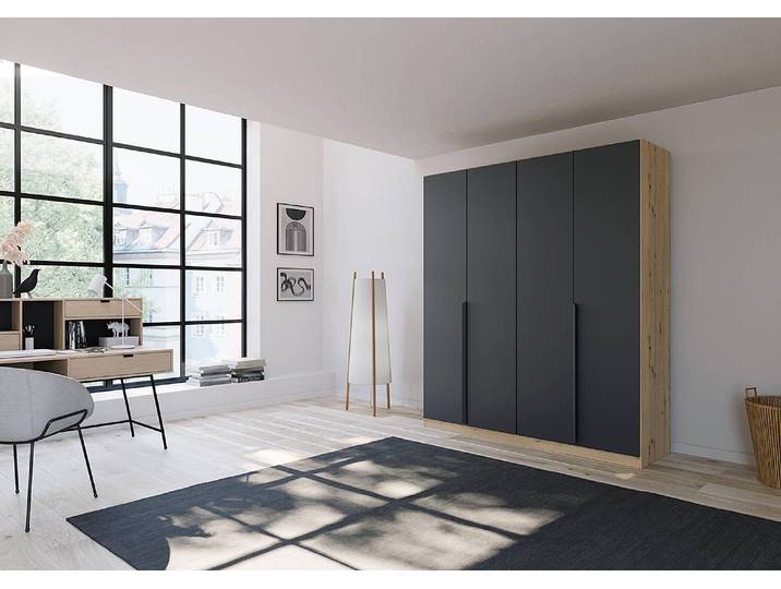 Drehtürenschrank Dark&Wood 181cm Braun/Grau ohne Spiegeltür/-en