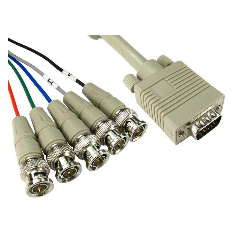 RS PRO VGA-Kabel A VGA / Stecker B BNC x 5 / Stecker, 2m PVC Grau (2 m) (1828827)