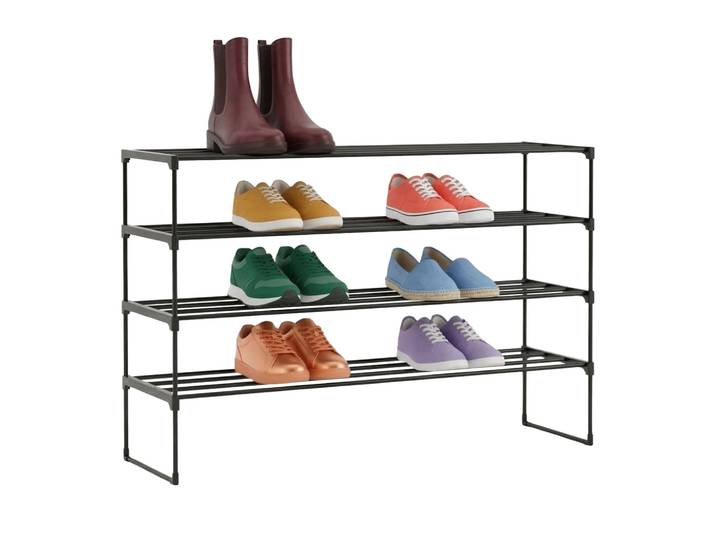Schuhregal Metall Schwarz