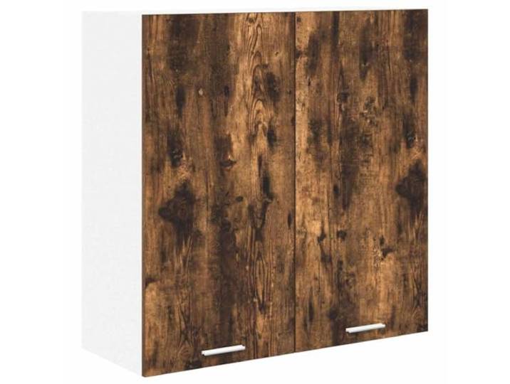 HKTMGDNG Hängeschrank Riga Küchenschrank Geräucherte Eiche 80x31x80 cm Moderner Wandhängeschrank für Küche und Esszimmer mit 2 Türen aus Holzwerkstoff in geräucherte Eiche Optik.