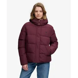 Superdry für Damen. W5012207A Premium Kapuzenjacke bordeauxrot (XS), Lässig, Recyceltes Polyester