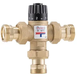 Barberi Thermostatisches Mischventil für Wasser-Heizungs-Sanitär-Anlagen - Verbrühschutz - Kv 1,6 - Betriebsber. 35–60 °C. Verschraubungen mit unmonti
