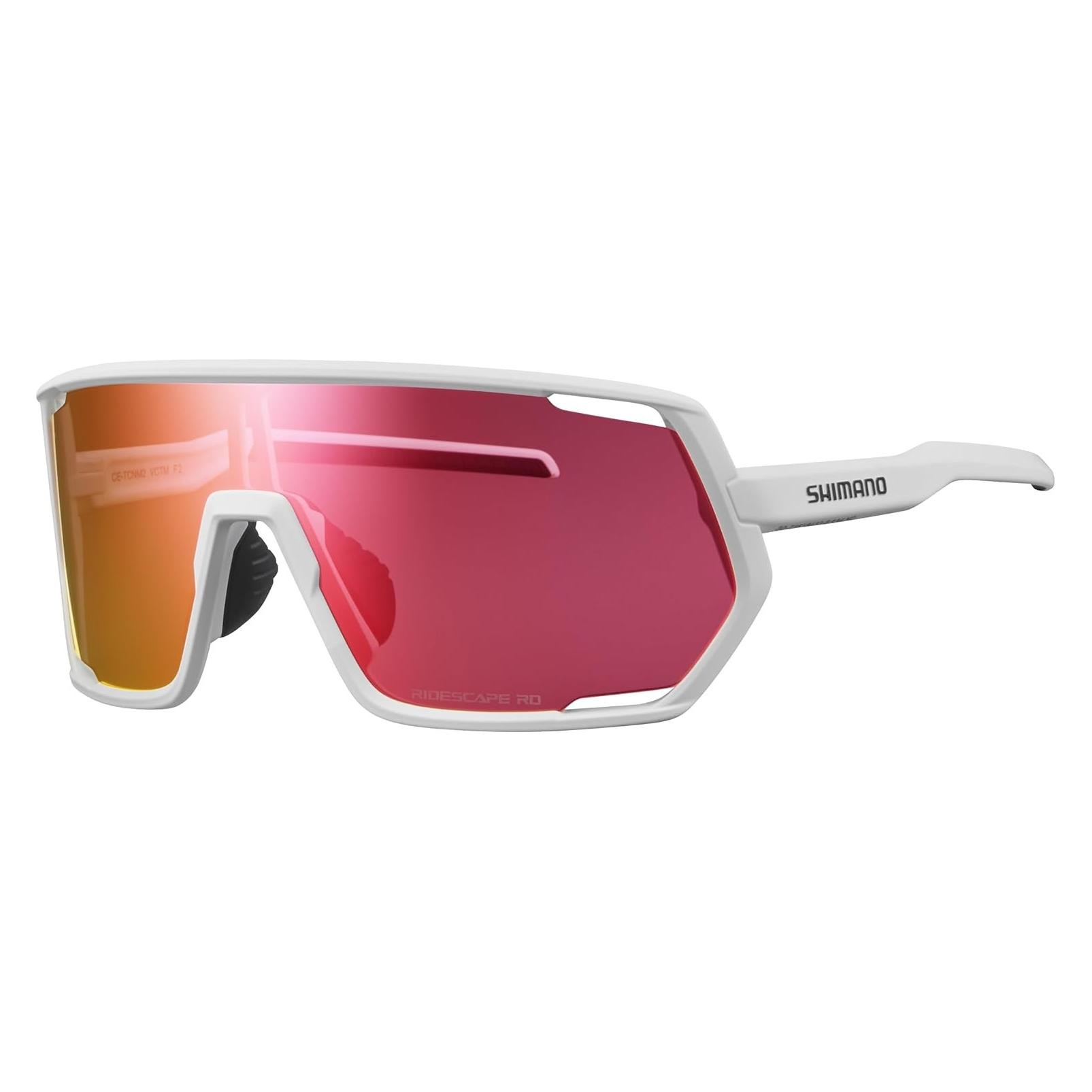 Shimano Unisex Brille Technium RD (Matte Weiss, Red, Weiss, ridescape rd) (ECETCNM2RDW02)