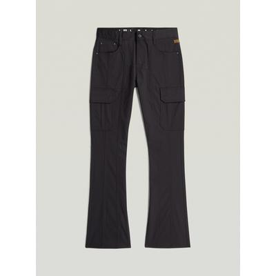 Cargohose G-STAR "Festliche Bootcut-Hose", Damen, Gr. 28, schwarz (dk schwarz), Obermaterial: 75% Polyester, 25% Elastomultiester, Hosen Cargohose