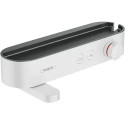 Hansgrohe ShowerTablet Select Wannenthermostat 400 Aufputz, Mattweiß - schwenkbarer Wannenauslauf, 2 Verbraucher, gleichzeitige Nutzung, Temperatur- und Volumensteuerung, CoolContact Technologie, max. Durchfluss 20,9 l/min, Anschluss DN15