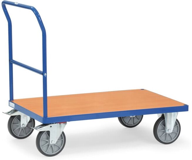 fetra Chariot à barre de poussée 2503, capacité de charge 600kg, pneus TPE, 1 barre de poussée (2503)