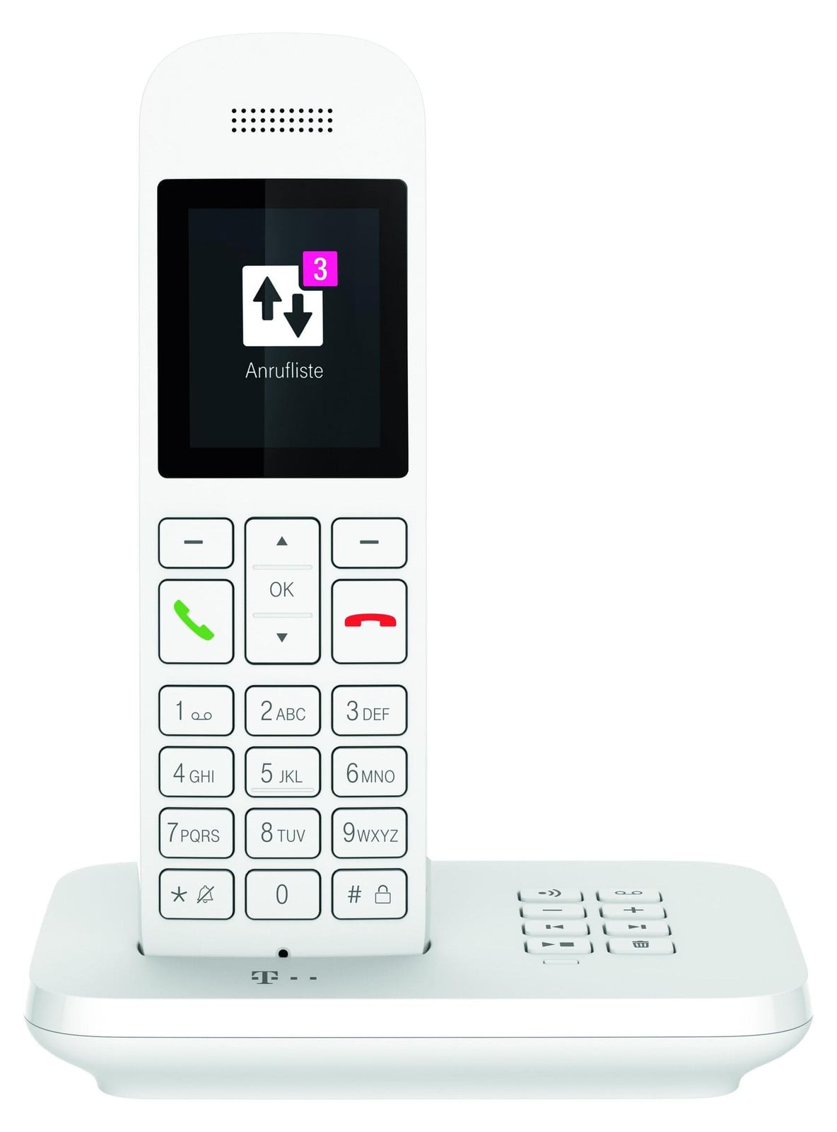 Deutsche Telekom Sinus A12 draadloze DECT-telefoon met handsfreefunctie en 100 contacten, wit