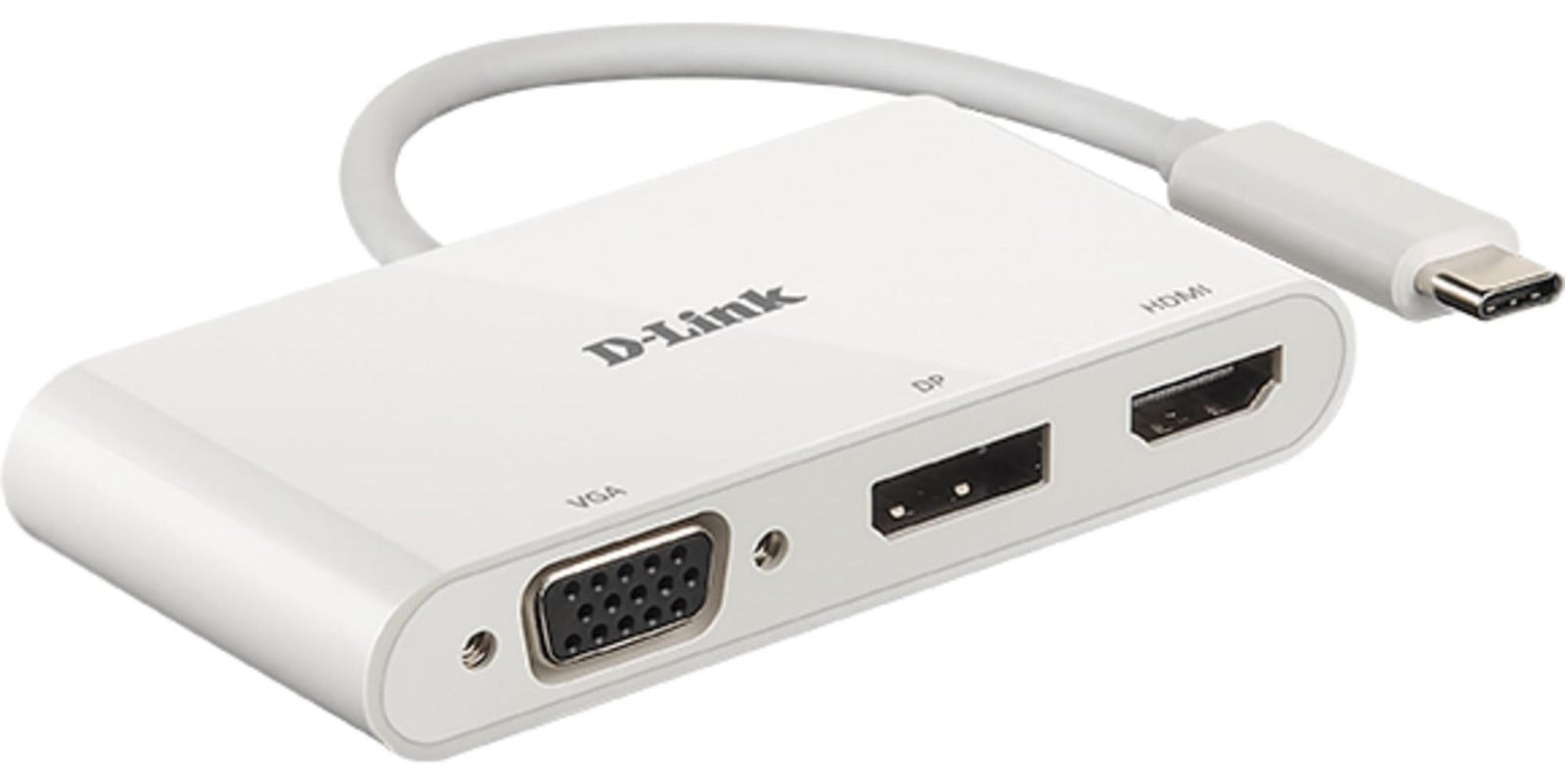 D-Link DUB-V310 3-in-1 USB-C Video Adapter met VGA, HDMI en DisplayPort