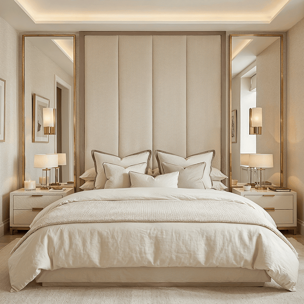 Harrington Natural Woven Channelled Headboard with Mauve Frame, Emperor