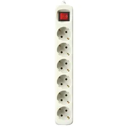 Silver Electronics Steckdosenleiste mit 6 Steckdosen mit Schalter, weiß, 6 Steckdosen, 1,5 Meter Kabel, Kindersicherung, geerdet, mit Überspannungsschutz