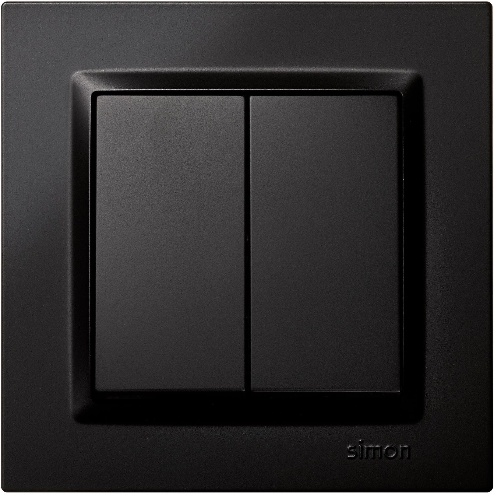 SIMON Conmutador Eléctrico Doble Interiores. Negro