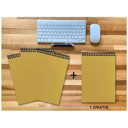E & Z, Heft + Block, A 4 Notizblock - Set, 3+1 gratis, Luxury 80 Seiten GOLD GMUND SHIMMER, punktiert 5x5mm (A4)