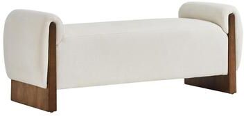 HULALA HOME HUALALA HOME Pierre Rolled Arms Bench with Solid Wood Legs