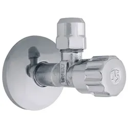 Eckventil 1/2'' mit Schubrosette verchromt mit Längenausgleich und ASAG EV