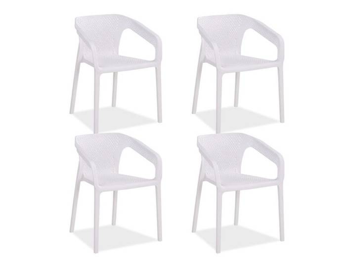 Lot de 4 chaises jardin en blanc