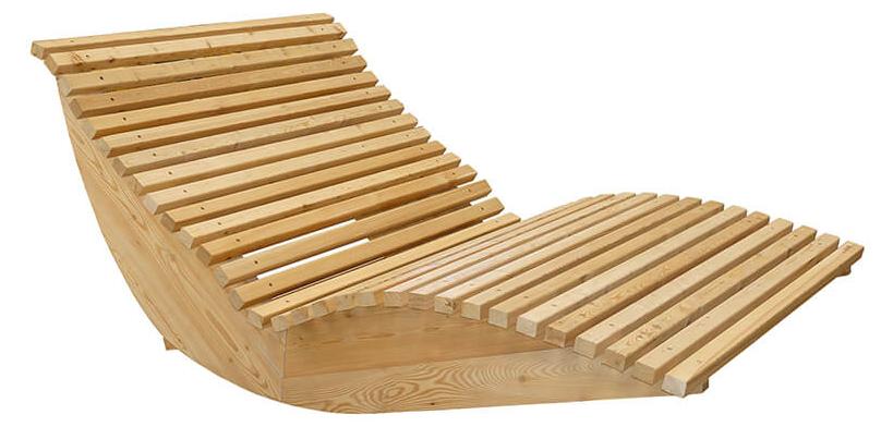 HOME DELUXE Wellenholzliege WOLGA - 120 cm | Holzliege, Gartenliege, Designliege, Sonnenliege