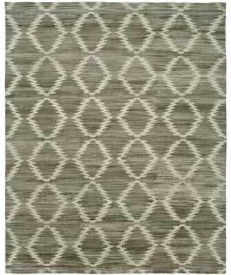 KALATY Traditional Grey Hand-Knotted Wool Area Rug