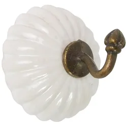 IB Laursen Haken einfach aus Keramik, Ø5 x B4,5 cm, weiss