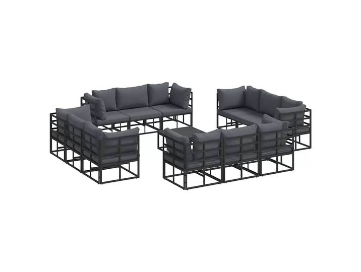 VidaXL - Gartensofa-set metall, One Size, Schwarz