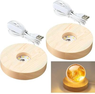 Uplifted Finds Solid Wood Architectural LED Desktop Display Light Base cool White