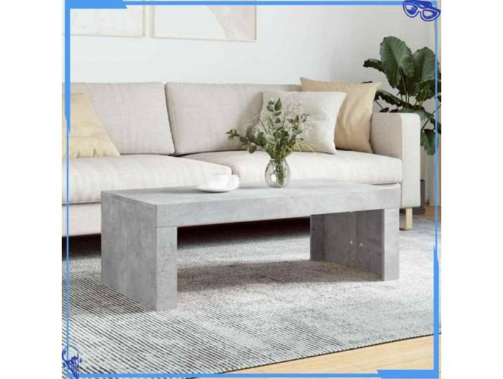 Table basse - 102x50x36 cm - Bois d'ingénierie - Gris béton - Produit Nécessaire et Esthétique - Pour Intérieur