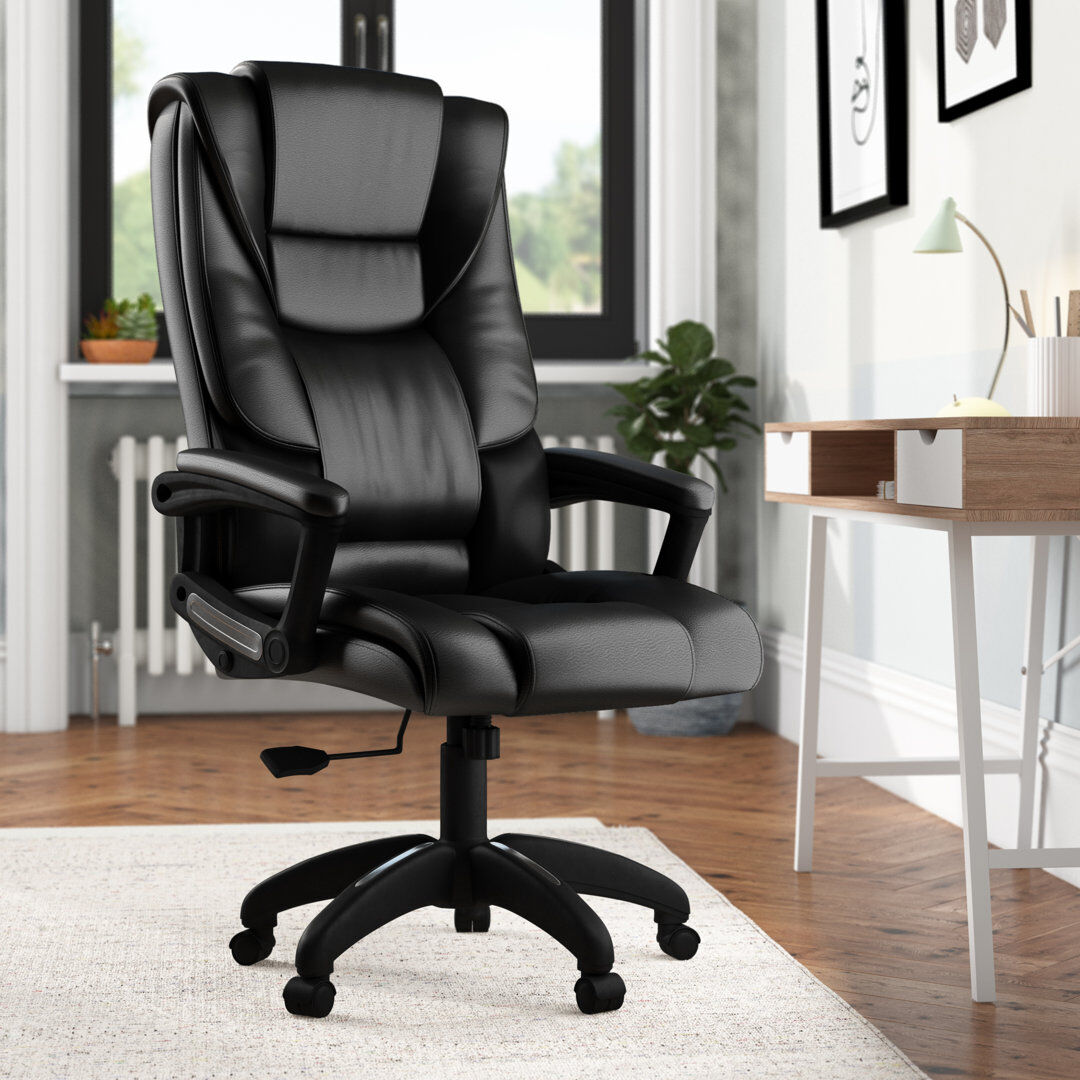 Symple Stuff Executive Office Chair Black 126cm H X 55cm W X 51cm D