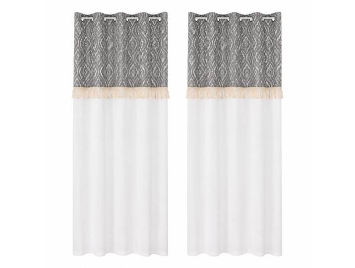 Lot 2 rideaux avec anneaux en polyester multicolore 140x260 cm