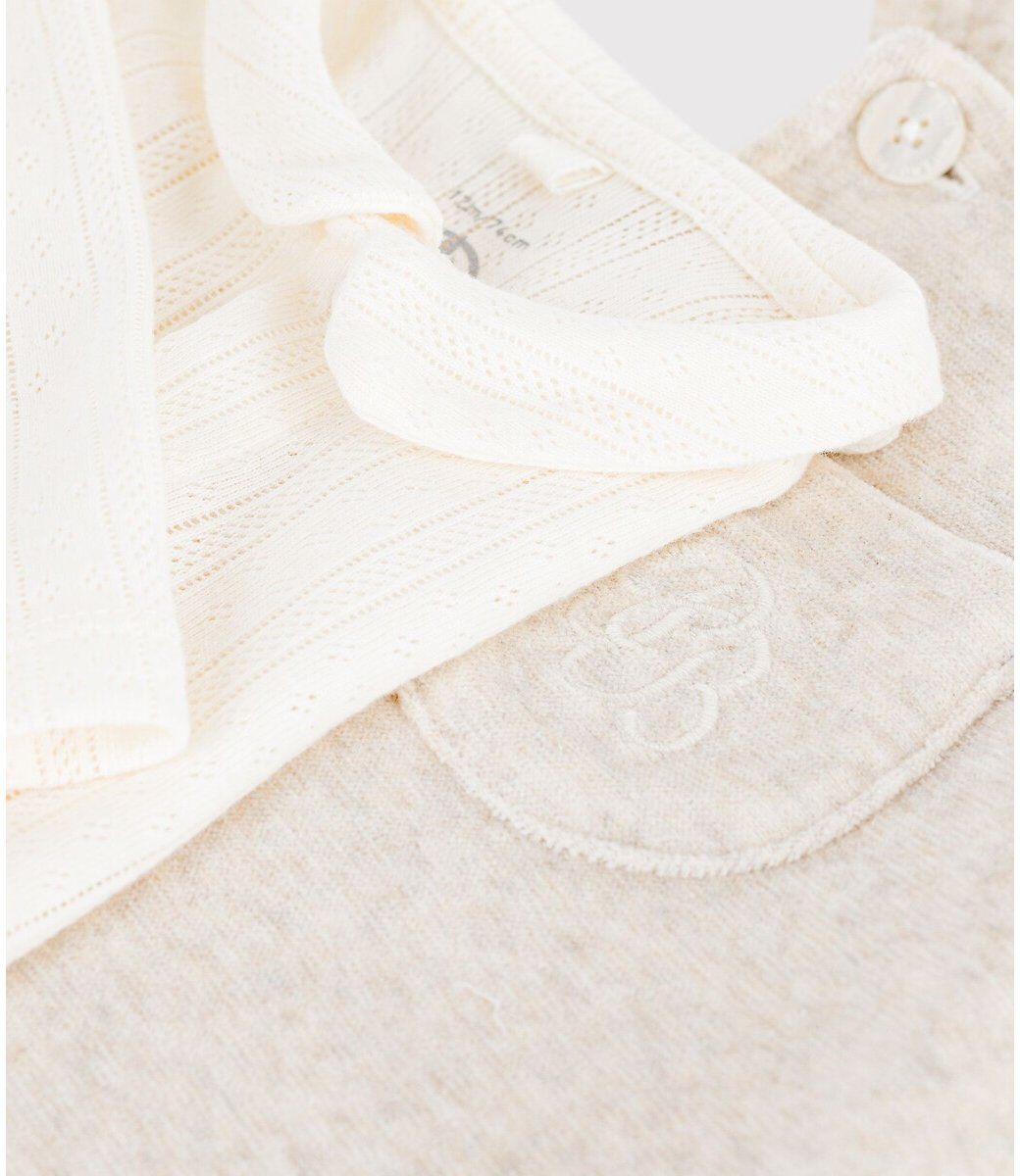 PETIT BATEAU Ensemble 2 pièces, salopette à bretelles et body manches longues