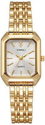 Quick Pick Pro LuxeSquare Women Quartz Watch With Stainless Steel Strap Elegant Fashion Timepiece white