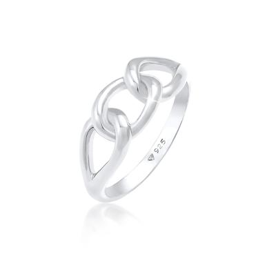 Silberring ELLI "Ring Knoten Symbol Chain Look 925 Silber" Gr. 56, silber, Fingerringe, Damen, 56, Silber 925 (Sterlingsilber), Silberring