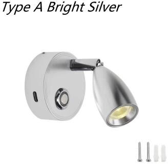 Uplift Picks Tokili Dimmable LED Reading Spotlight With Dual USB Charging Ports silver (a) 2 W cool White 6000k