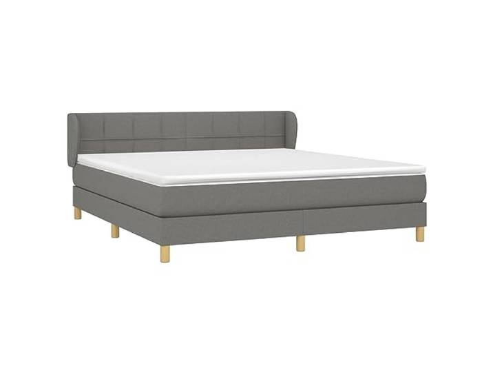 vidaXL Boxspringbett mit Matratze Dunkelgrau 160x200 cm Stoff