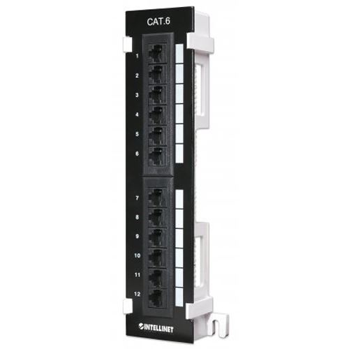 Intellinet Patchpanel 12-Port Cat6 UTP Wandmontage schwarz