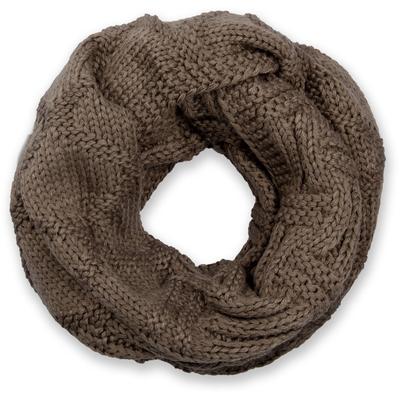 Strickschal STYLEBREAKER "Strick Loop mit Gitter und Rippenmuster", Damen, grau (taupe), Obermaterial: 100% Viskose CV., Modisch, Modetücher