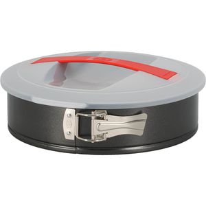 Dr.Oetker-Küchenhelfer Backform Bake & Go, Flachboden & Deckel, aus Stahl, Ø 26 cm, schwarz, antihaftbeschichtet, Springform