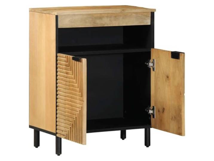 HKQWPBF Sideboard Braun 60x33x75 cm Massivholz Mango Massives Mangoholz, starke Oberplatte, reichlich Stauraum, Badschrank, Küchenschrank, Flur, Büro