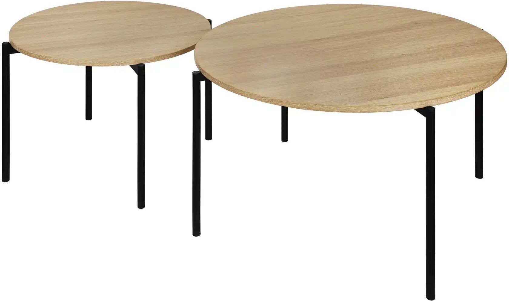 Höffner Couchtisch 2er Set  Galeotto ¦ holzfarben ¦ Maße (cm): H: 45  Ø: 75