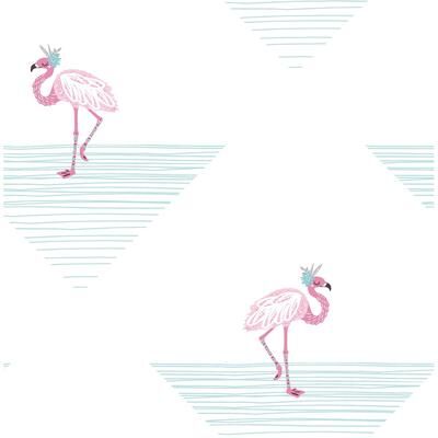 Seabrook Designs Day Dreamers Dancing Flamingo Unpasted Wallpaper