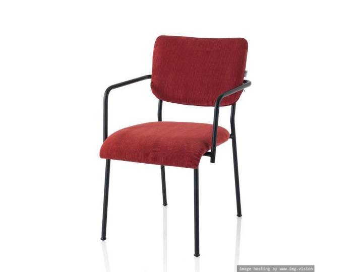 Set de 2 Chaises avec accoudoirs LOIS rouge corail