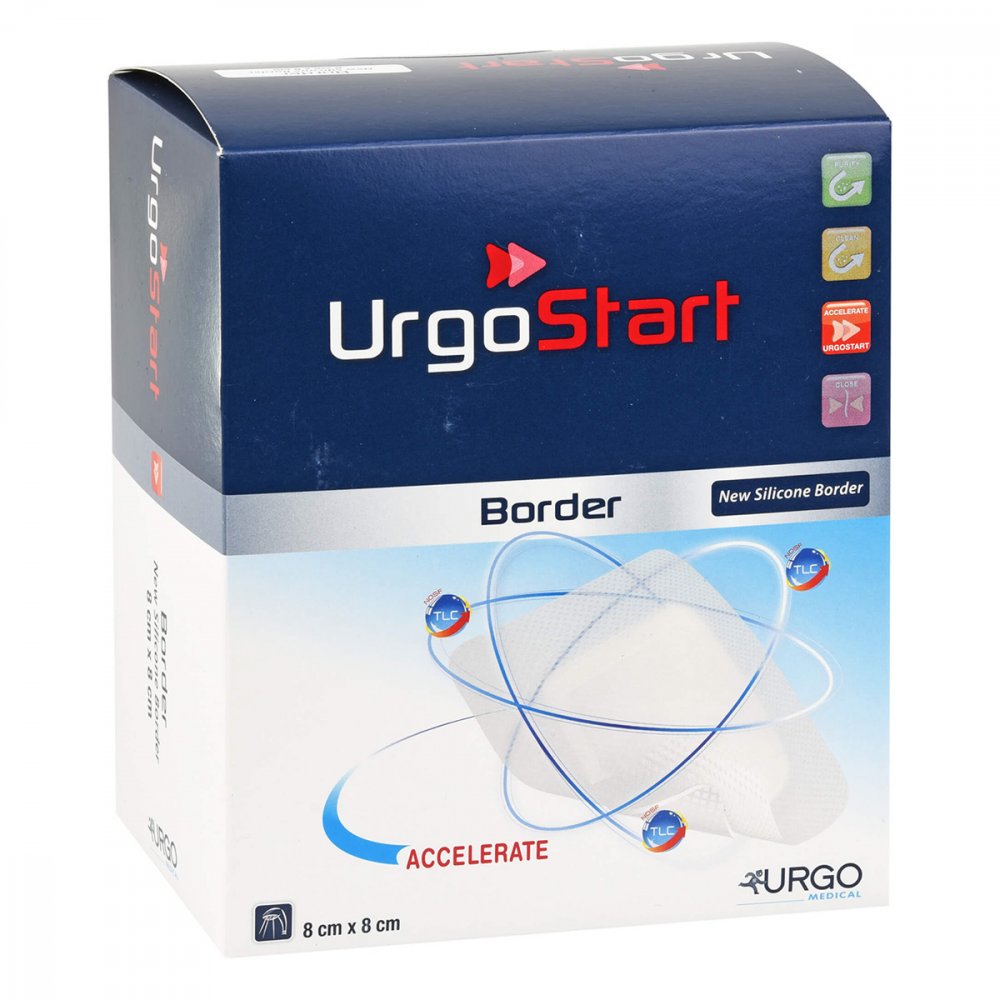 Urgo GmbH Urgostart Border 8x8 cm Schaumstoffwundverband 10180977