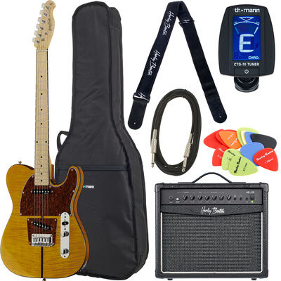 Harley Benton TE-80 NT Deluxe Series Bundle Natur Hochglanz