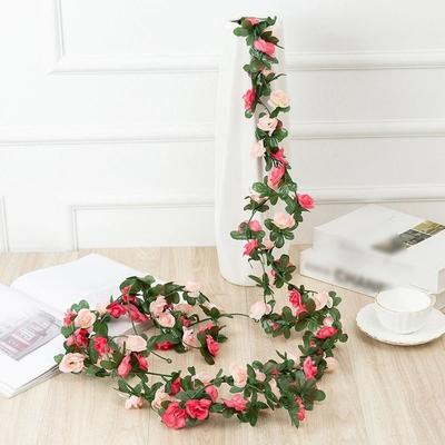 Uplifted Goods Artificial Rose Vine Garland For Wedding Home And Room Decor pink 45 Head 98.5in