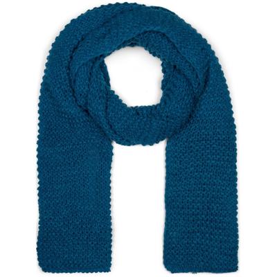 Strickschal STYLEBREAKER "Langer Strick Schal mit Wellen Strickmuster", Damen, blau (petrol), Obermaterial: 100% Polyacryl PAN., Modisch, Modetücher
