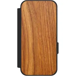 Nivocase Klapphülle für Google Pixel 10a Handyhülle aus Kunst Leder NIVOflip schwarz Holz Holzoptik Lärche (Google Pixel 10a), Smartphone Hülle, Schwarz