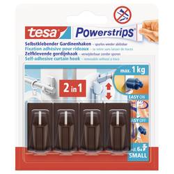 tesa POWERSTRIPS® Vario Gardinenhaken Braun Inhalt: 4 St. 58047-00002-20