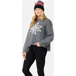 KRIMSON KLOVER Damen Pullover Snowflake, Größe L in Schwarz Schwarz