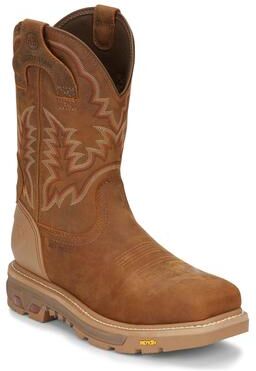 "Justin Original Workboots Montana 11"" WP Comp Toe - Mens 11.5 Brown Boot E2"