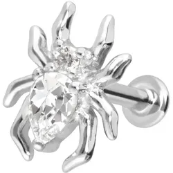14 Karat Gold Labret mit Innengewinde MOISSANIT-SPINNE