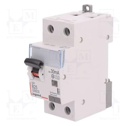 Legrand P312 DX3 B 25A/ 30MA/AC WYŁĄCZNIK RÓŻNICONADPRĄDOWY B 25A 1P+N 2M 30MA AC 6KA (410923)