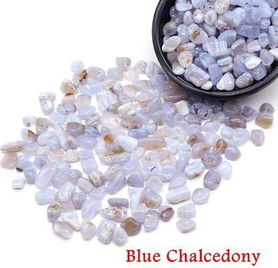 Uplift Picks Natural Agate Crystal Chips Stone Gravel For Aquarium Decor And Crafts blue Chalcedony 50g
